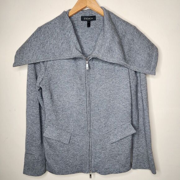 Escada Jacket Wool Cashmere Silk Shawl Collar Womens 38 Medium Office Career - Picture 4 of 12